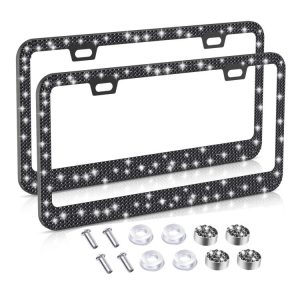 American Standard Diamond-studded Stainless License Plate Frame