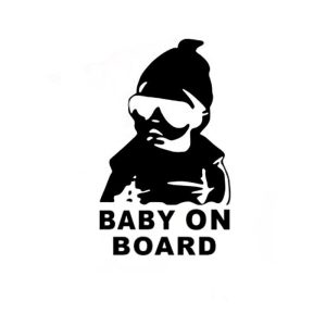 Rear Window Baby On Board Warning Stickers