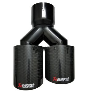 Car Modified Muffler Double Out Bright Black Exhaust Pipe