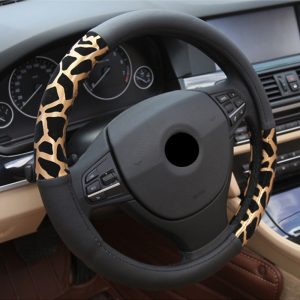 Leopard Print Fashion Leather Steering Wheel Cover