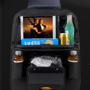 Leather Car Seat Back Hanging Folding Organizer