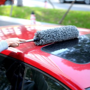 Retractable round car dust removal wax mop