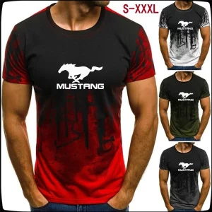 2023 Men's Fitness American Muscle Mustang T-Shirt round neck
