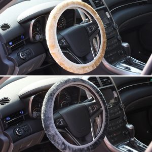 Stylish Fur Multi Color Steering wheel cover