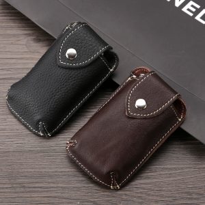 Leather Car key bag with belt waist keychain