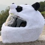 Full Helmet Cartoon Plush Panda Frog Puppy