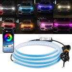 71' RGB Car LED DRL Engine Cover Strip Headlight Light