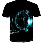 3D Printed T-shirt Car Dashboard Theme Short Sleeves