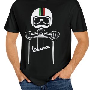 Motorcycle Rider T-shirt, Men's Casual Street Style Elastic Round Neck