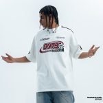 American Retro Raglan Racing Car T-shirt Men And Women