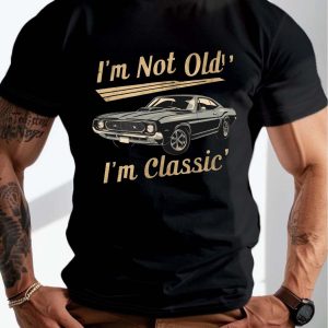 Round Neck Muscle Car Retro Men's T-shirt